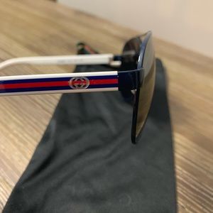 Gucci white/navy/red aviators
